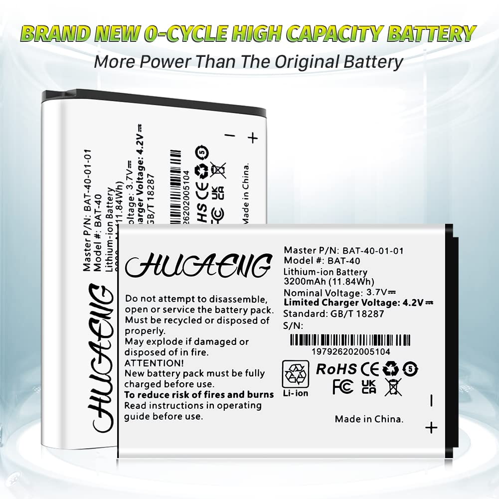 Huaeng Bat 40 Battery, (Upgraded) 3200Mah High Capacity Replacement Battery For At&T Ifwa 40 Ifwa40 Mobile Hotspot Rechargeable